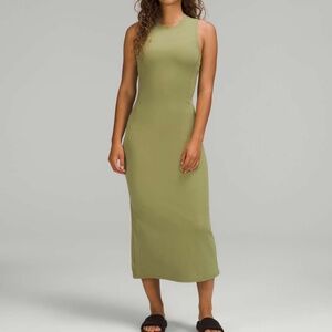 Lululemon All Aligned Midi Dress (Bronze Green)